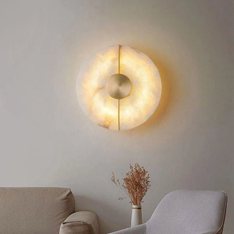 Aurea | Design-Wandleuchte aus Stein – Mineralische Raffinesse & Beruhigendes Licht